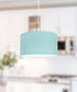 18" W 2 Light Pendant Island Paradise Blue Shade with Diffuser, White Cord