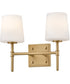 Saunders 2-Light Small Two Light Vanity in Lacquered Brass