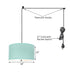 2 Light Swag Plug-In Pendant 18"w Island Paradise Blue with Diffuser, Black Cord