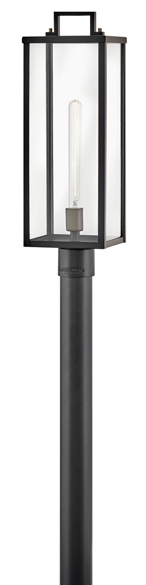 Catalina 1-Light Large Post Mount Lantern in Black