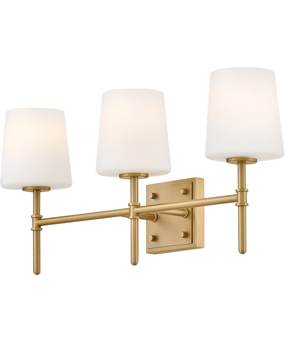 Saunders 3-Light Medium Three Light Vanity in Lacquered Brass