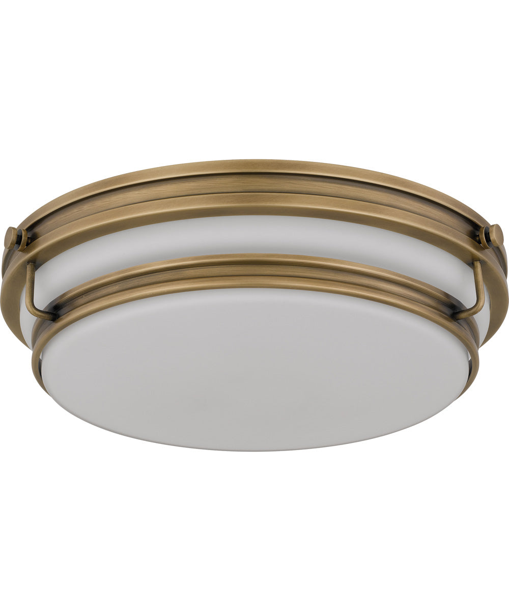 Quoizel Flush Mount Medium 3-light Flush Mount Weathered Brass