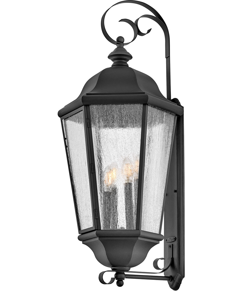 Edgewater 4-Light Extra Large Wall Mount Lantern in Black