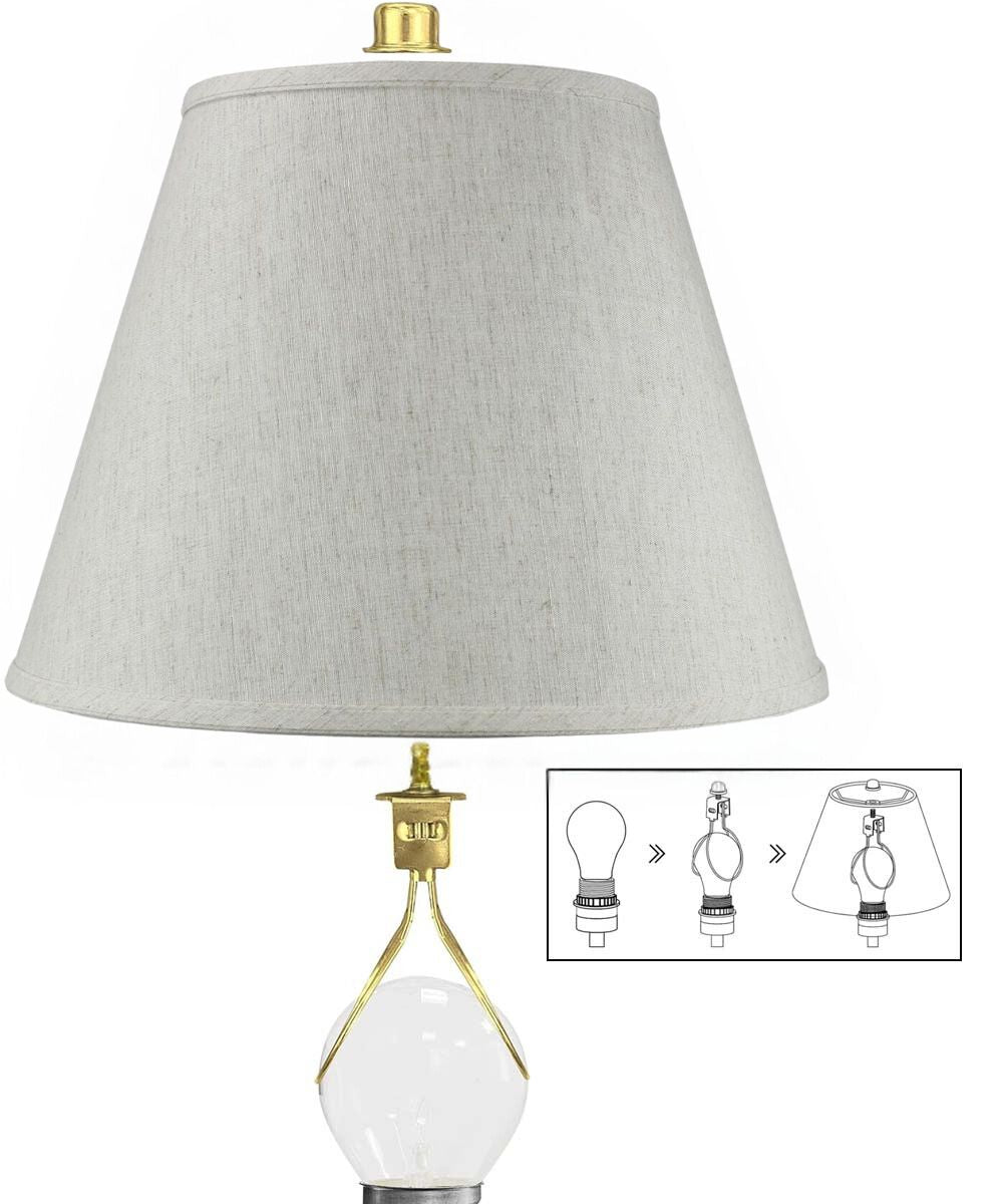 9x16x12" CLIP-ON FITTER Textured Oatmeal Empire Hardback Lamp Shade