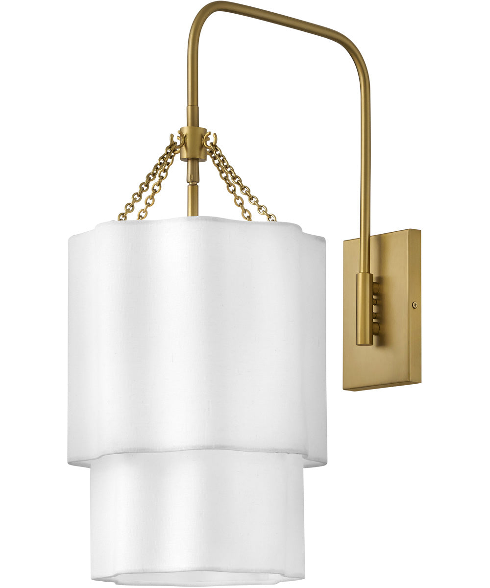 Gwen 1-Light Large Single Light Sconce in Lacquered Brass