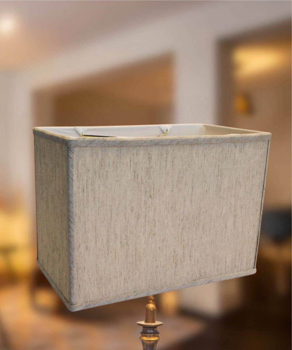 7"W x 9"H Rectangular Drum Lampshade Softback Textured Oatmeal