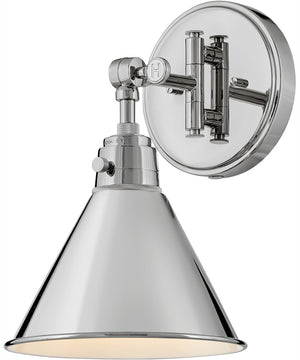 Arti 1-Light Single Light Sconce in Polished Nickel