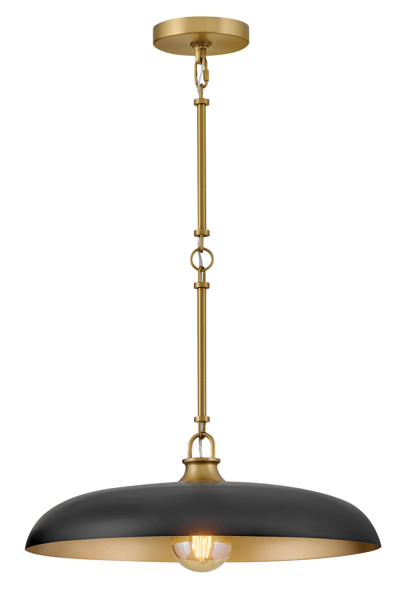 Sadie 1-Light Large Dome Pendant in Lacquered Brass