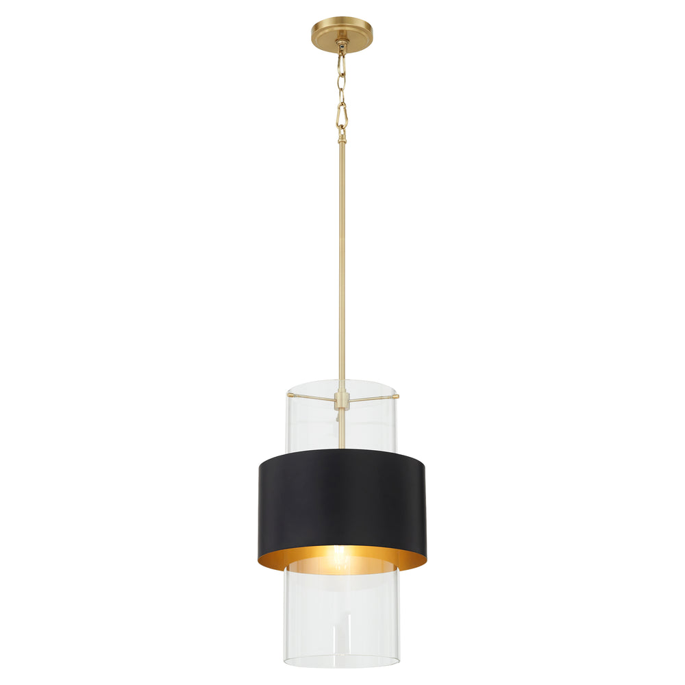 1-light Pendant Matte Black/Aged Brass