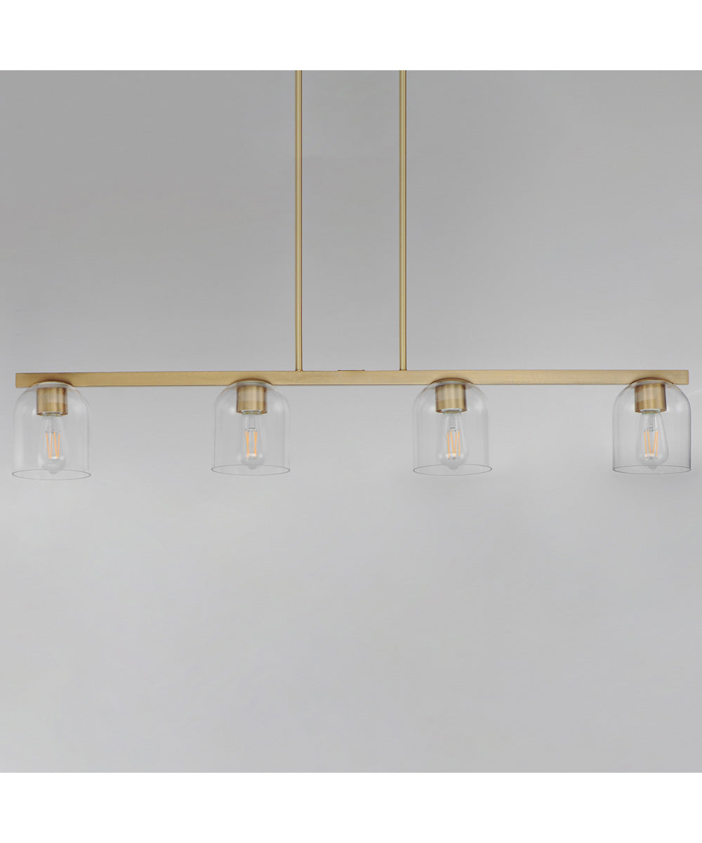 Scoop 4-Light Linear Pendant Natural Aged Brass