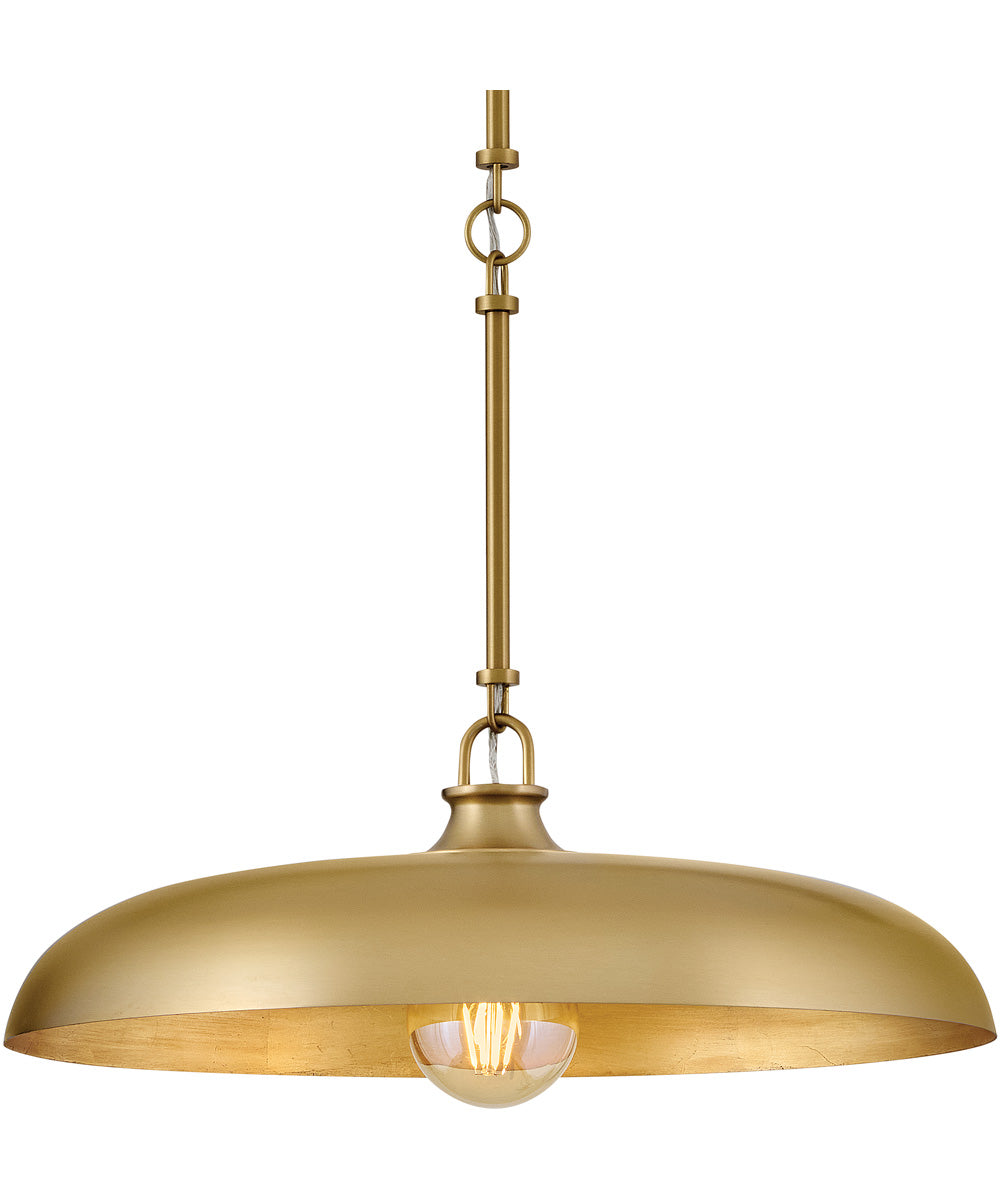 Sadie 1-Light Large Dome Pendant in Lacquered Brass