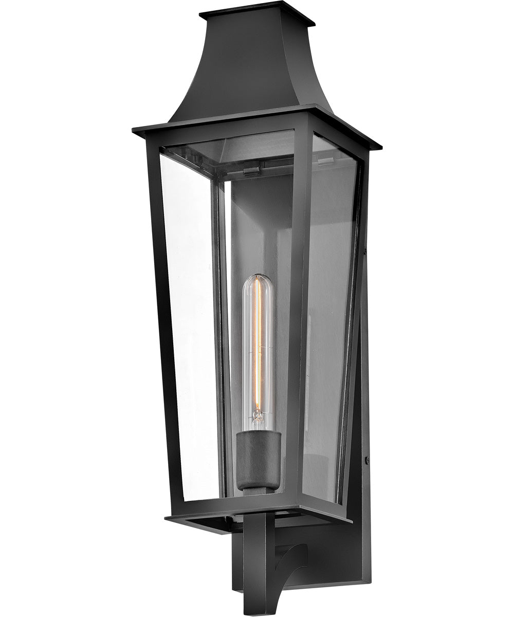 Georgetown 1-Light Large Wall Mount Lantern in Black