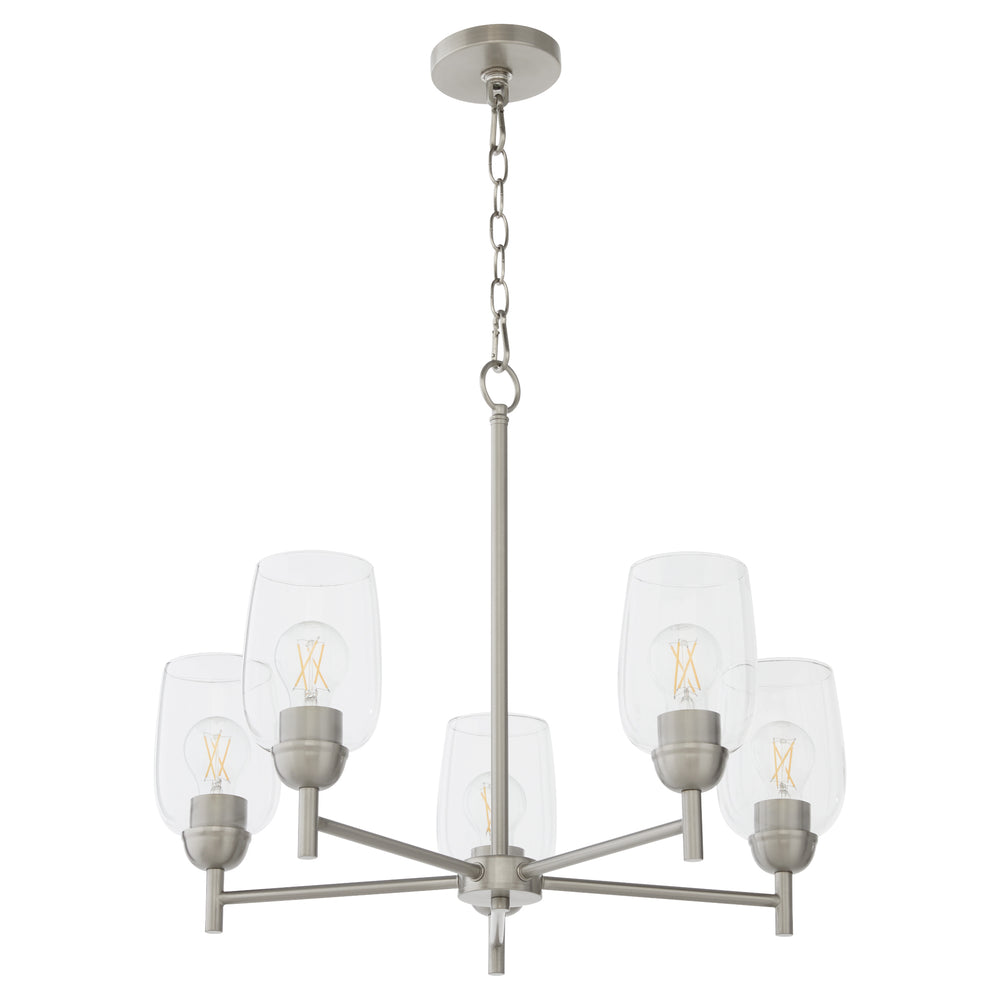 Wallinger 5-light Chandelier Satin Nickel