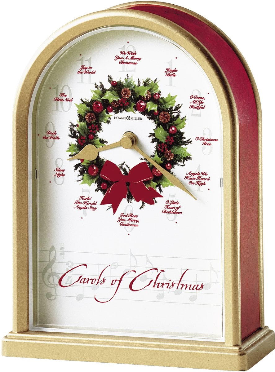 Carols of Christmas II Musical Clock Satin Brass