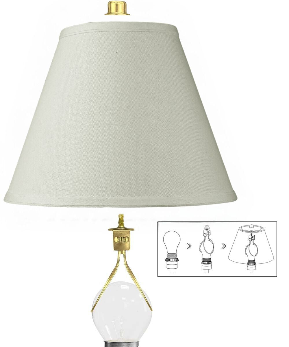 6x12x9" CLIP-ON FITTER Light Oatmeal Empire Hardback Lampshade