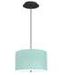 18" W 2 Light Pendant Island Paradise Blue Shade with Diffuser, Black Cord