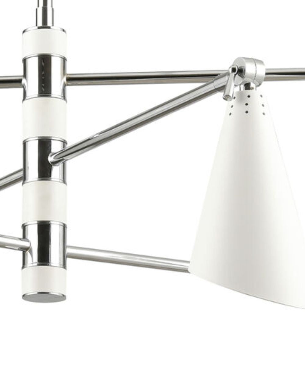 Luca 6-Light chandelier  Polished Chrome / White