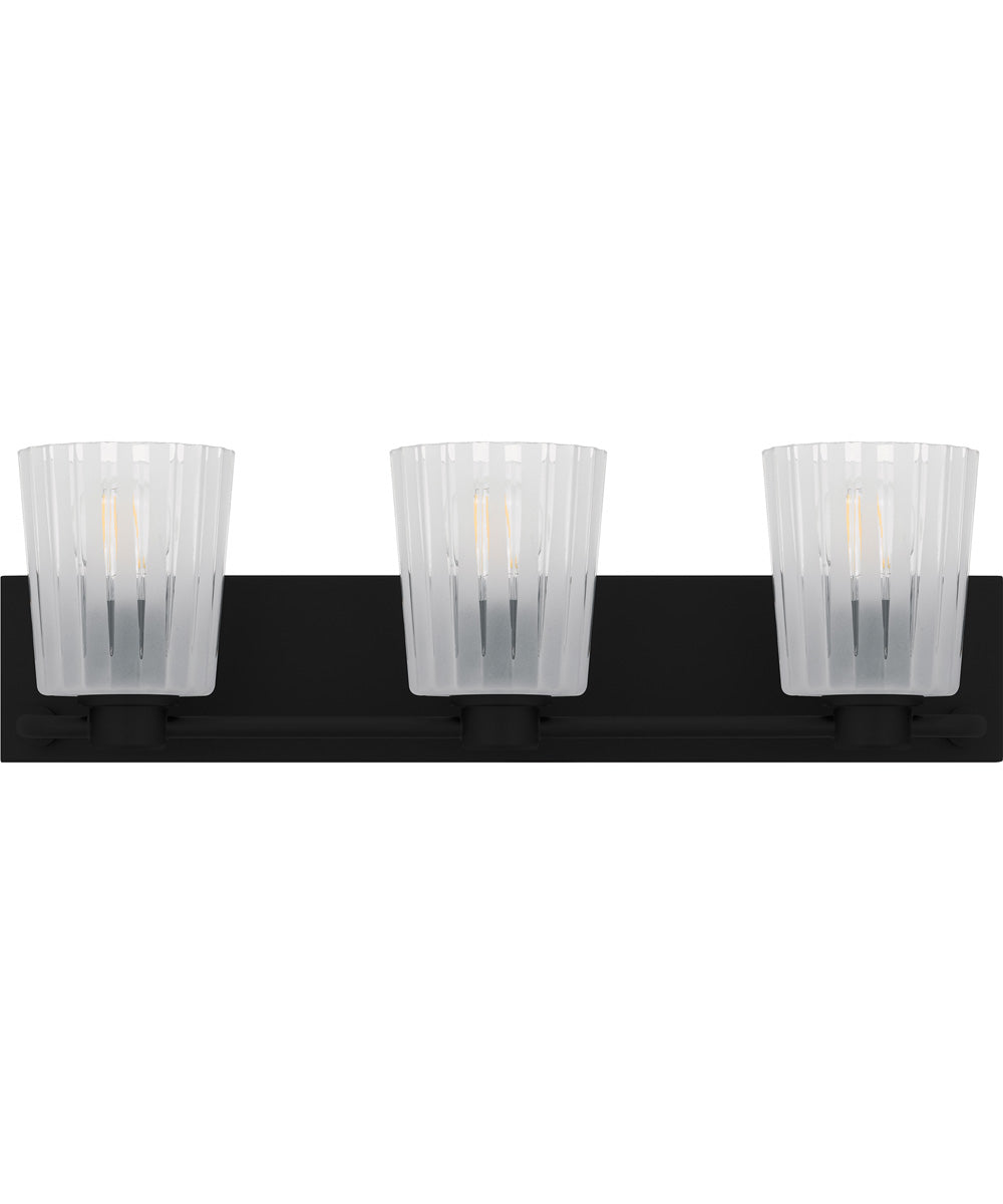 Gray Large 3-light Bath Light Matte Black