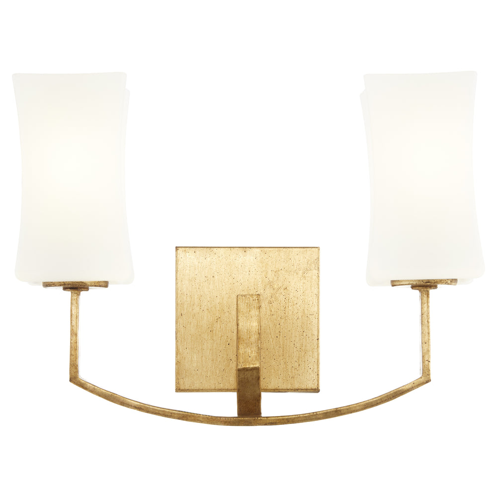 Ayala 2-light Wall Mount Light Fixture Gold Leaf