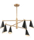 Luca 6-Light chandelier  Natural Brass / Matte Black