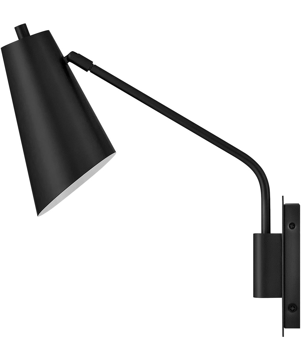 Bray 1-Light Medium Swing Arm Single Light Sconce in Black