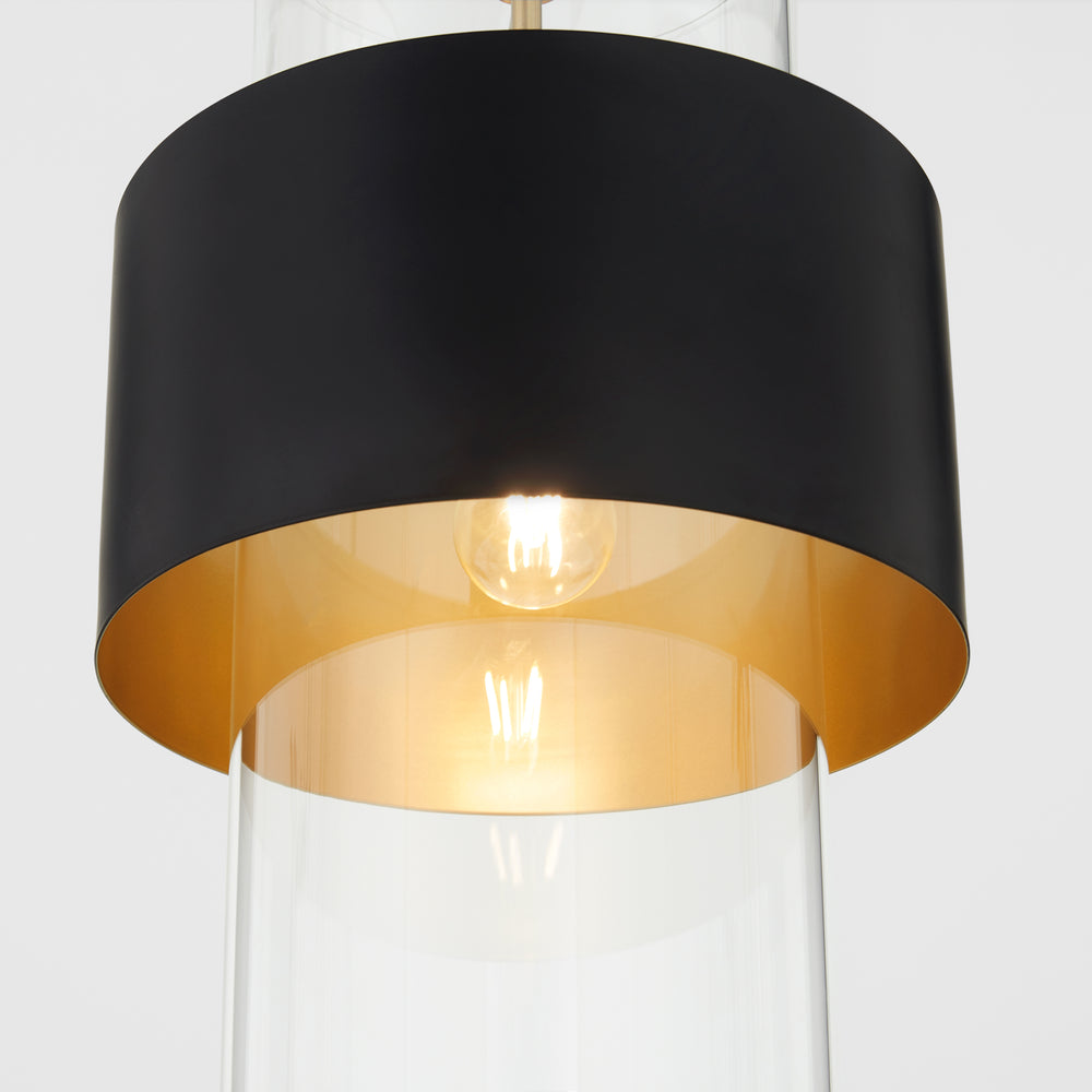 1-light Pendant Matte Black/Aged Brass