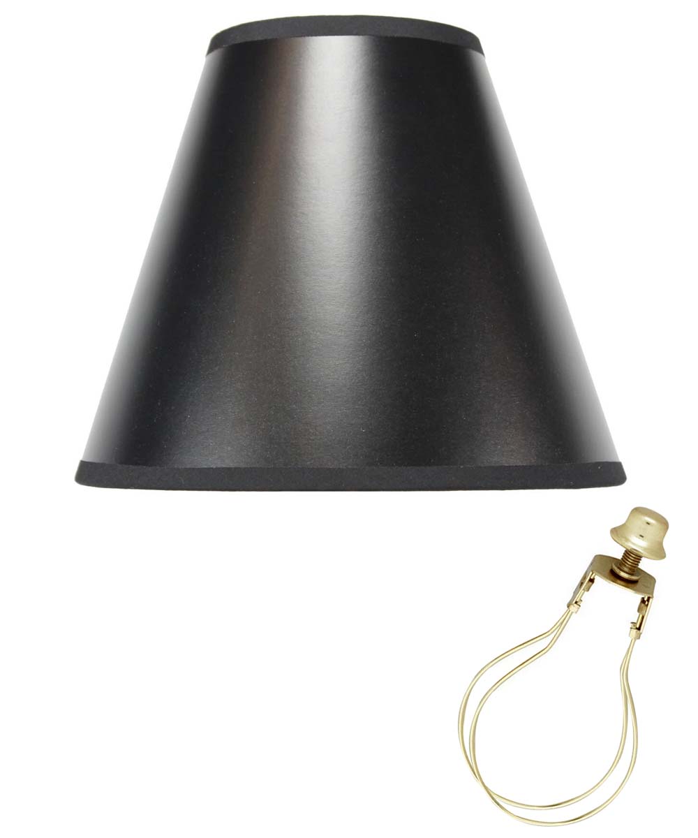 5x10x8.5" CLIP-ON FITTER Black Parchment Empire Lampshade