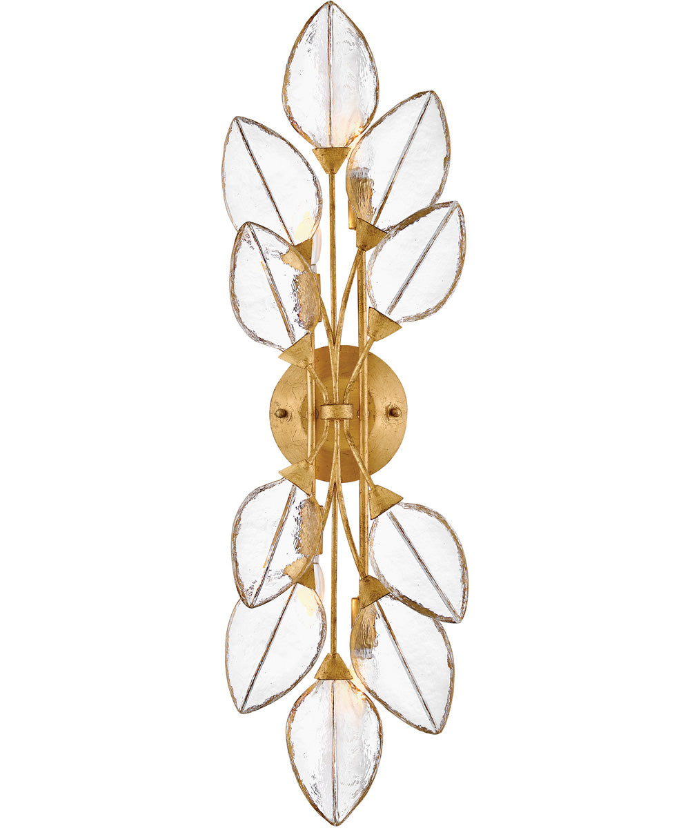 Amira 4-Light Large Four Light Sconce in Distressed Brass