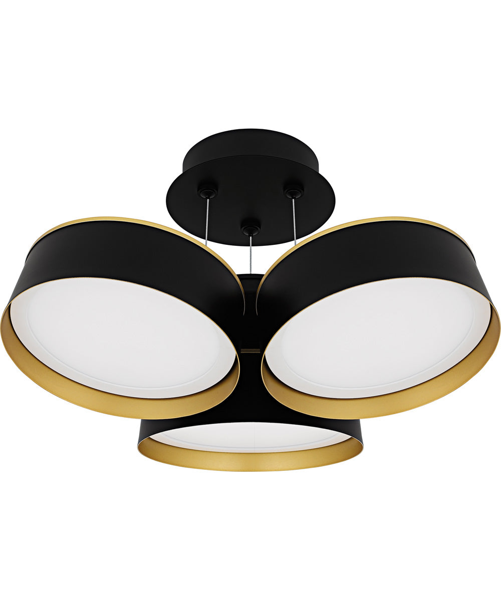 Byrnes Large Semi Flush Mount Matte Black