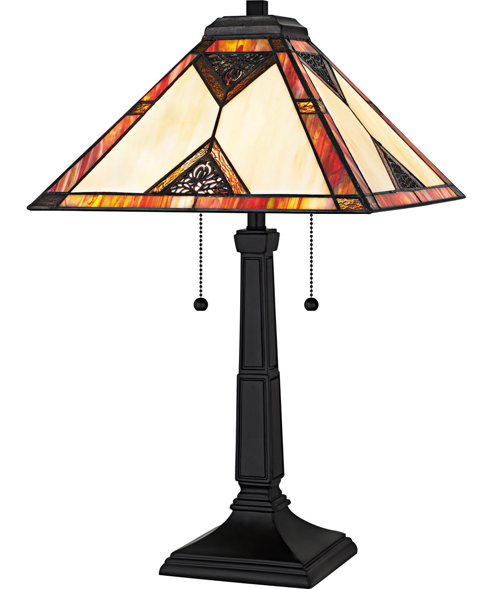 Tiffany Small 2-light Table Lamp Matte Black