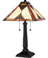 Tiffany Small 2-light Table Lamp Matte Black