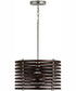 Dalton 1-Light Pendant Dark Wood and Polished Nickel