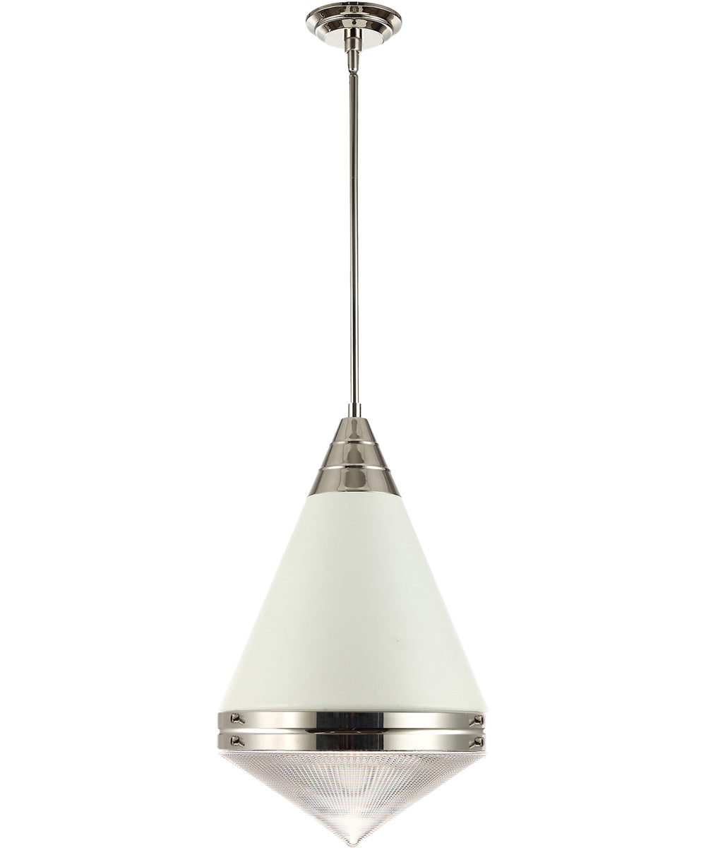 Hargreaves 1-Light Pendant White / Polished Nickel