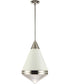 Hargreaves 1-Light Pendant White / Polished Nickel