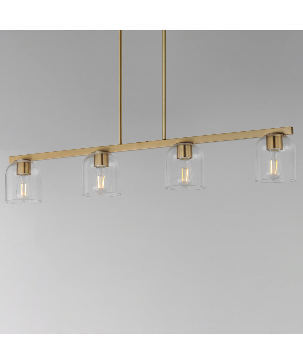 Scoop 4-Light Linear Pendant Natural Aged Brass