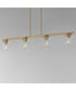 Scoop 4-Light Linear Pendant Natural Aged Brass