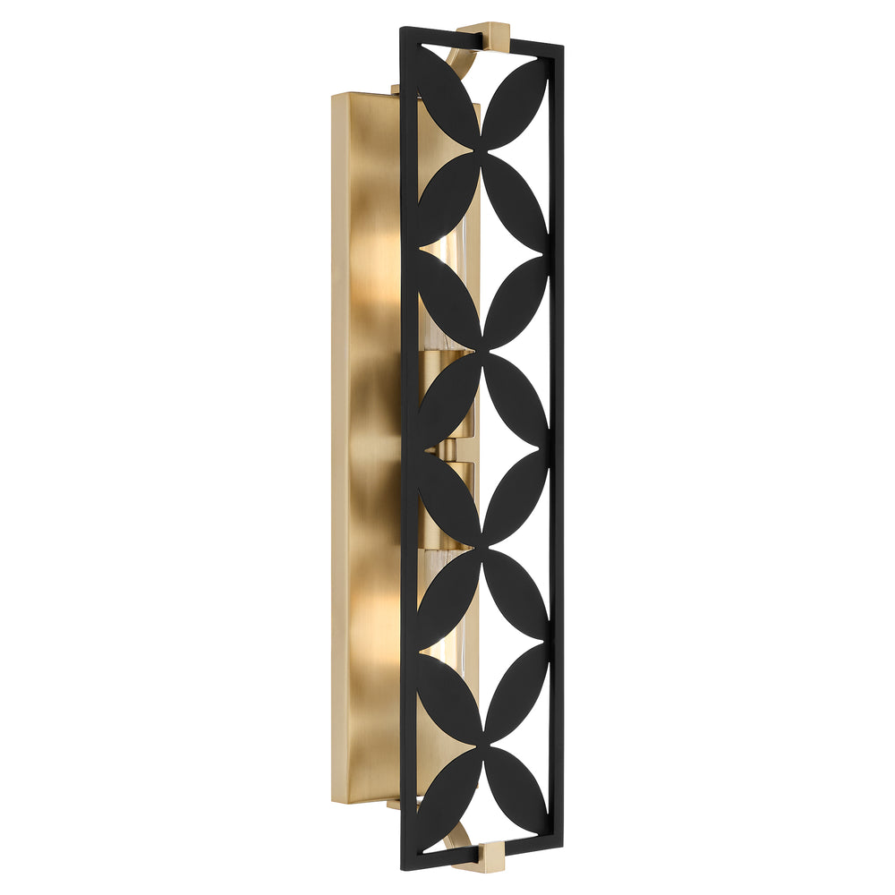 Mariposa 2-light Bath Vanity Light Matte Black w/Aged Brass