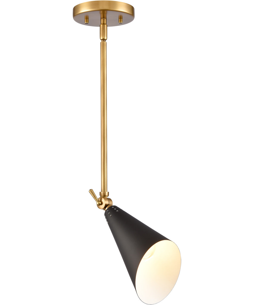 Luca 4.5'' Wide 1-Light Mini Pendant Natural Brass/Black