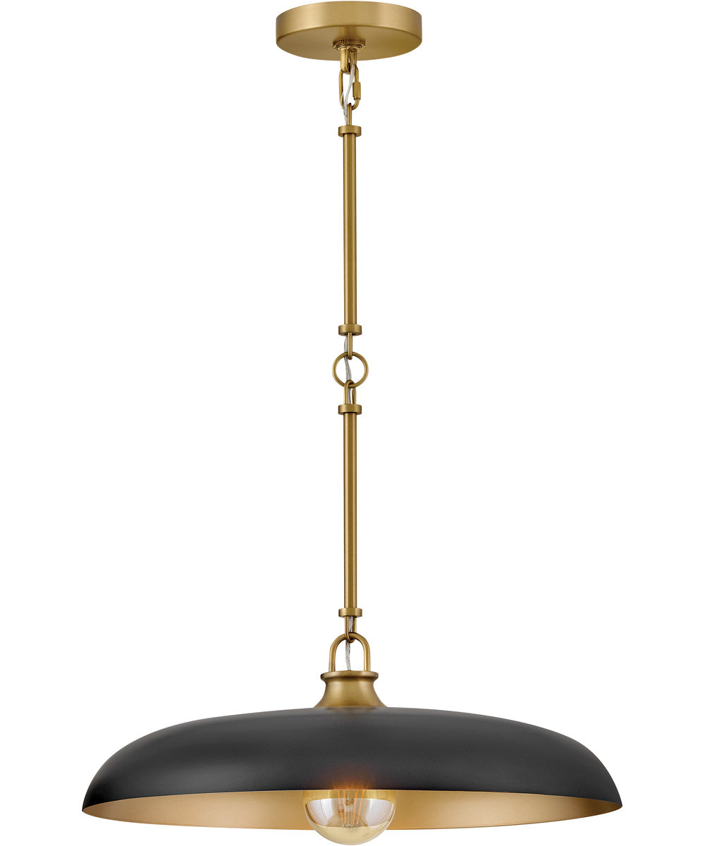 Sadie 1-Light Large Dome Pendant in Lacquered Brass