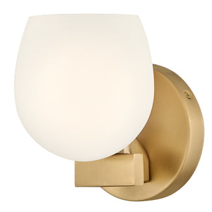 Mae 1-Light Small Single Light Sconce in Lacquered Brass