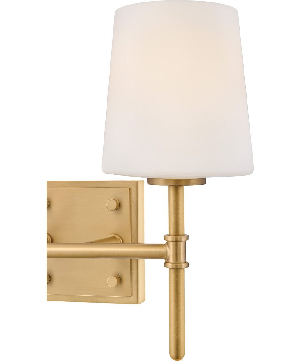 Saunders 2-Light Small Two Light Vanity in Lacquered Brass