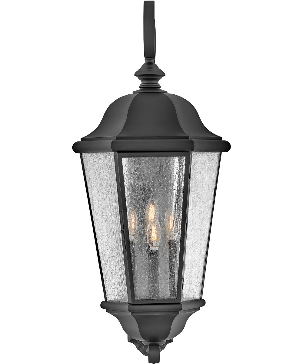 Edgewater 4-Light Extra Large Wall Mount Lantern in Black