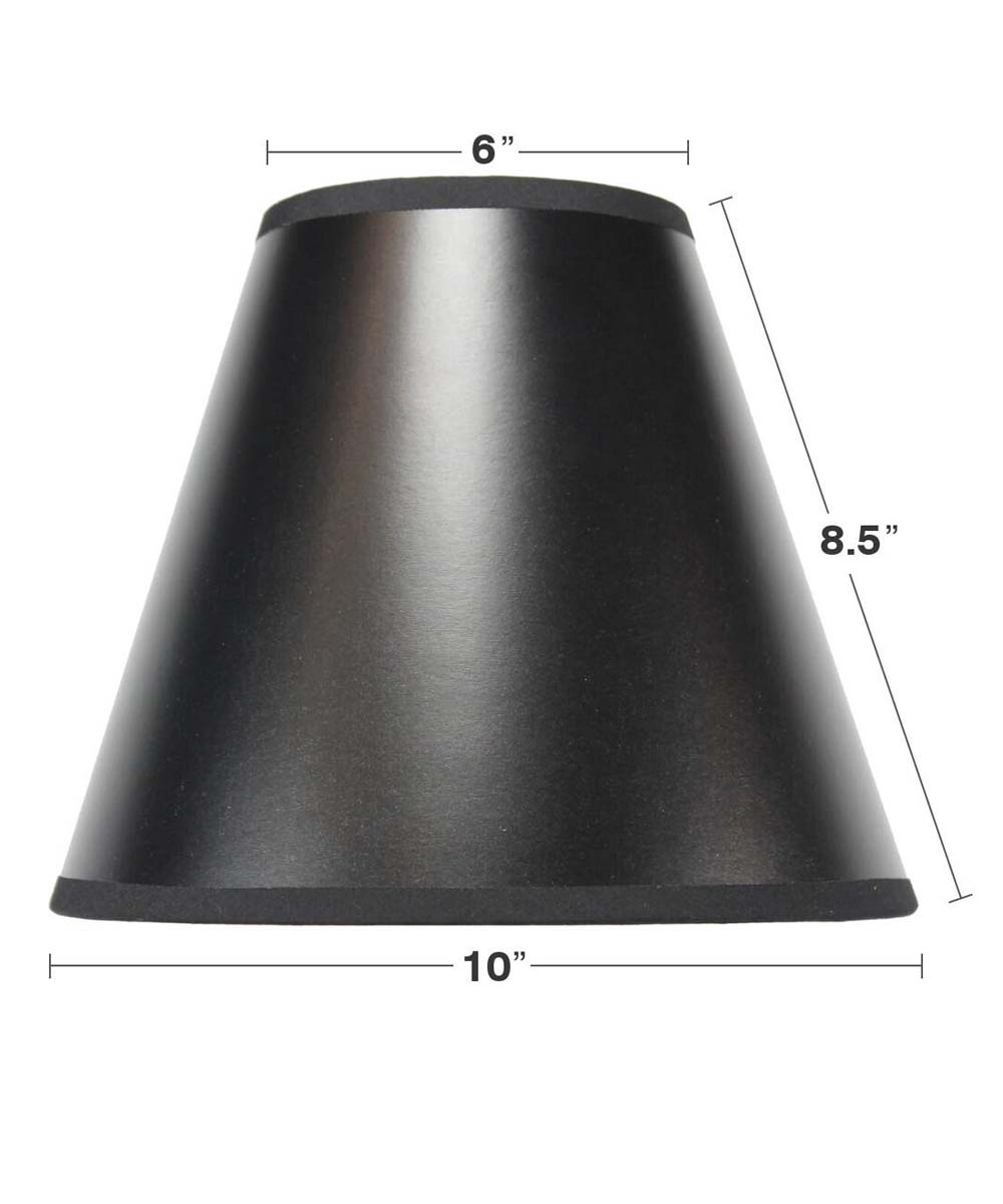 5x10x8.5" CLIP-ON FITTER Black Parchment Empire Lampshade