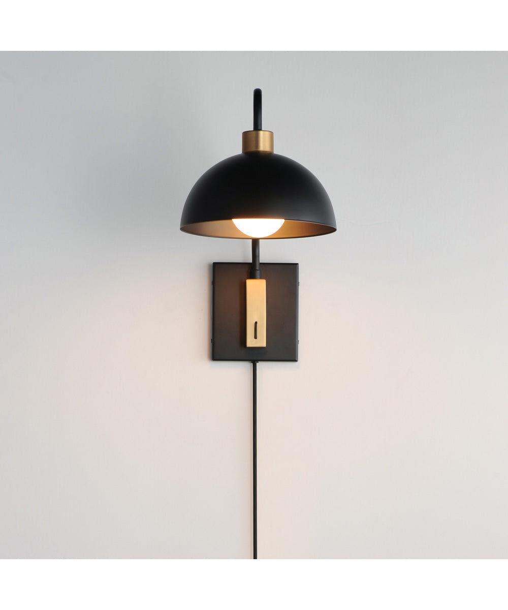 Thelonious 1-Light Wall Sconce Black / Natural Aged Brass