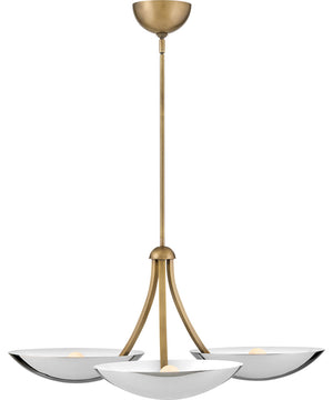 Glenn 3-Light Large Chandelier in Heritage Brass