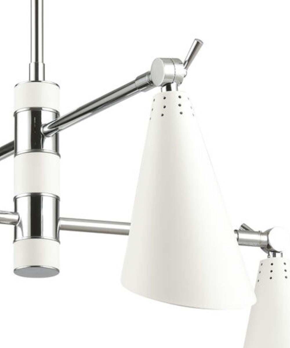 Luca 4-Light chandelier  Polished Chrome / White