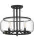 Pruitt Medium 3-light Semi Flush Mount Matte Black