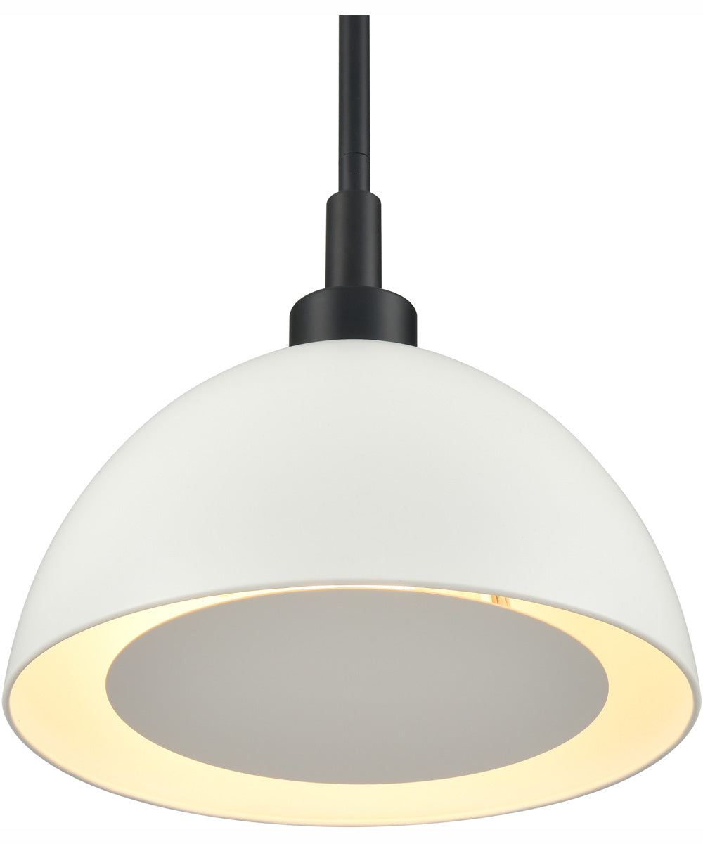 Pelham 10'' Wide 2-Light Pendant - Matte Black/Matte White