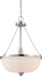 17"W Helium 3-Light Pendant Brushed Nickel