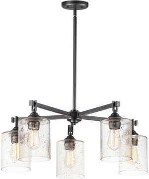 30"W Stonehenge 5-Light Chandelier Bronze